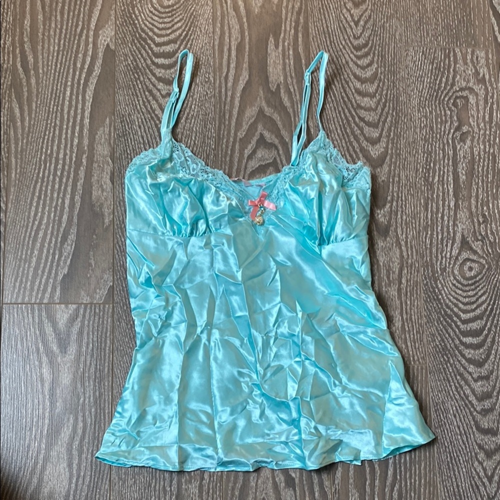 Aqua Satin Camisole S